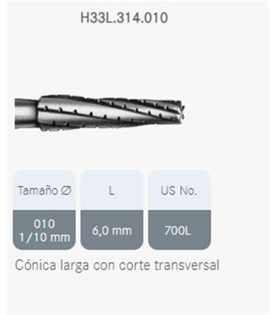 FRESA TUNG. H33L/314/010 KOMET