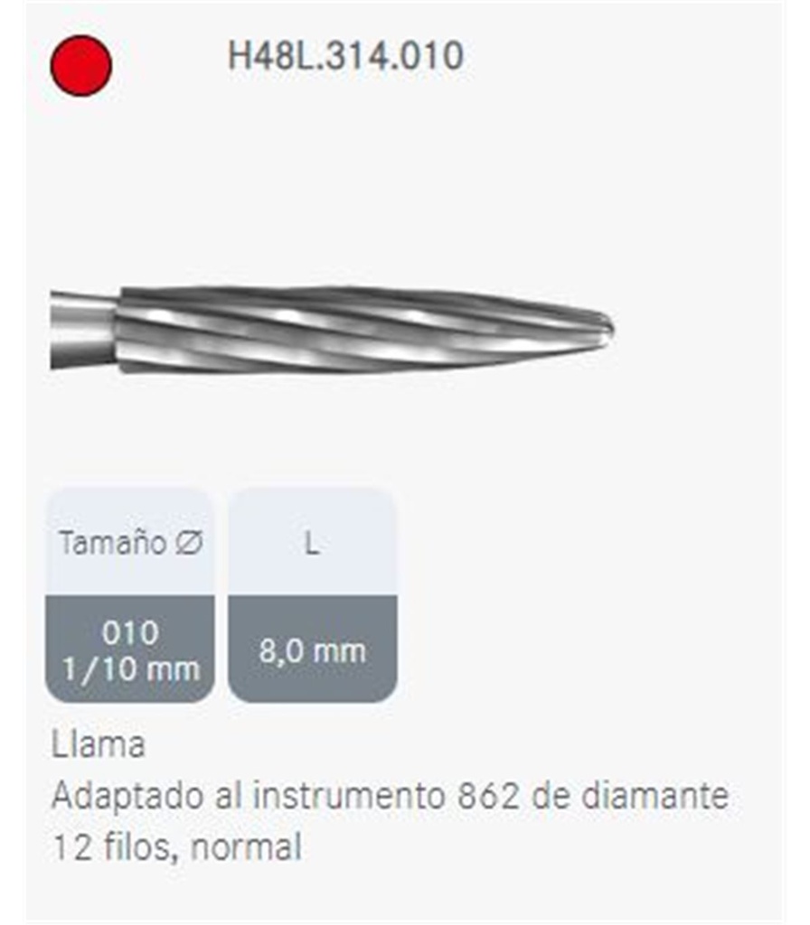 FRESA TUNG.H48L/314/010 KOMET