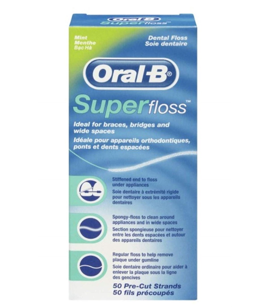 [015122] SUPERFLOSS SEDA DENTAL PRECORTADA 50 M. ORAL-B