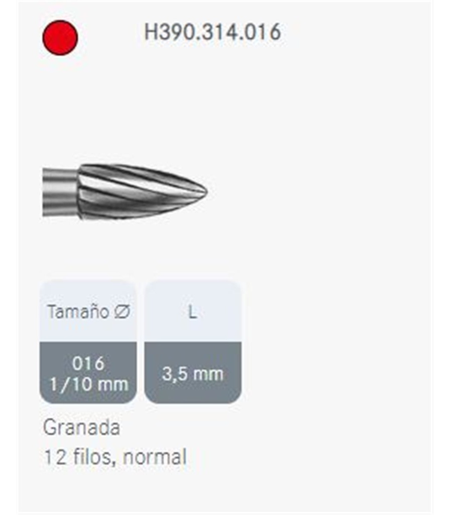 FRESA TUNG. H390/314/016 KOMET
