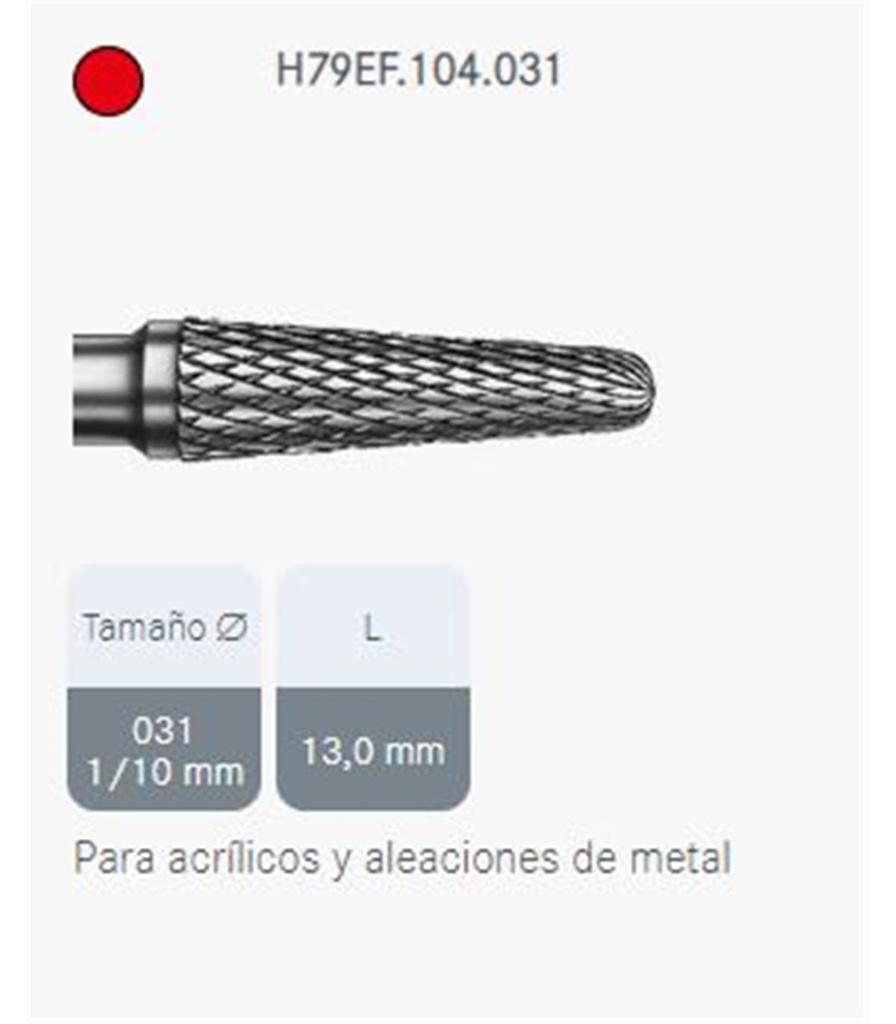 FRESA TUNG. H79EF/104/031 KOMET