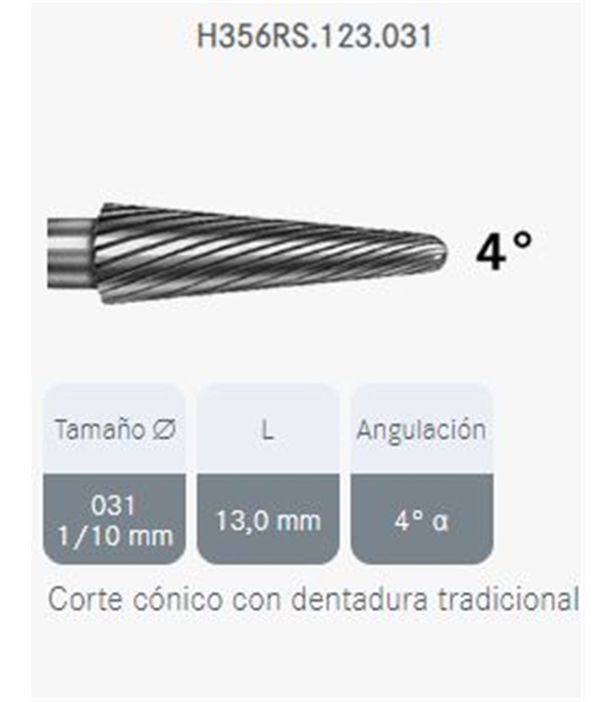 FRESA TUNG. H356RS/123/031 KOMET