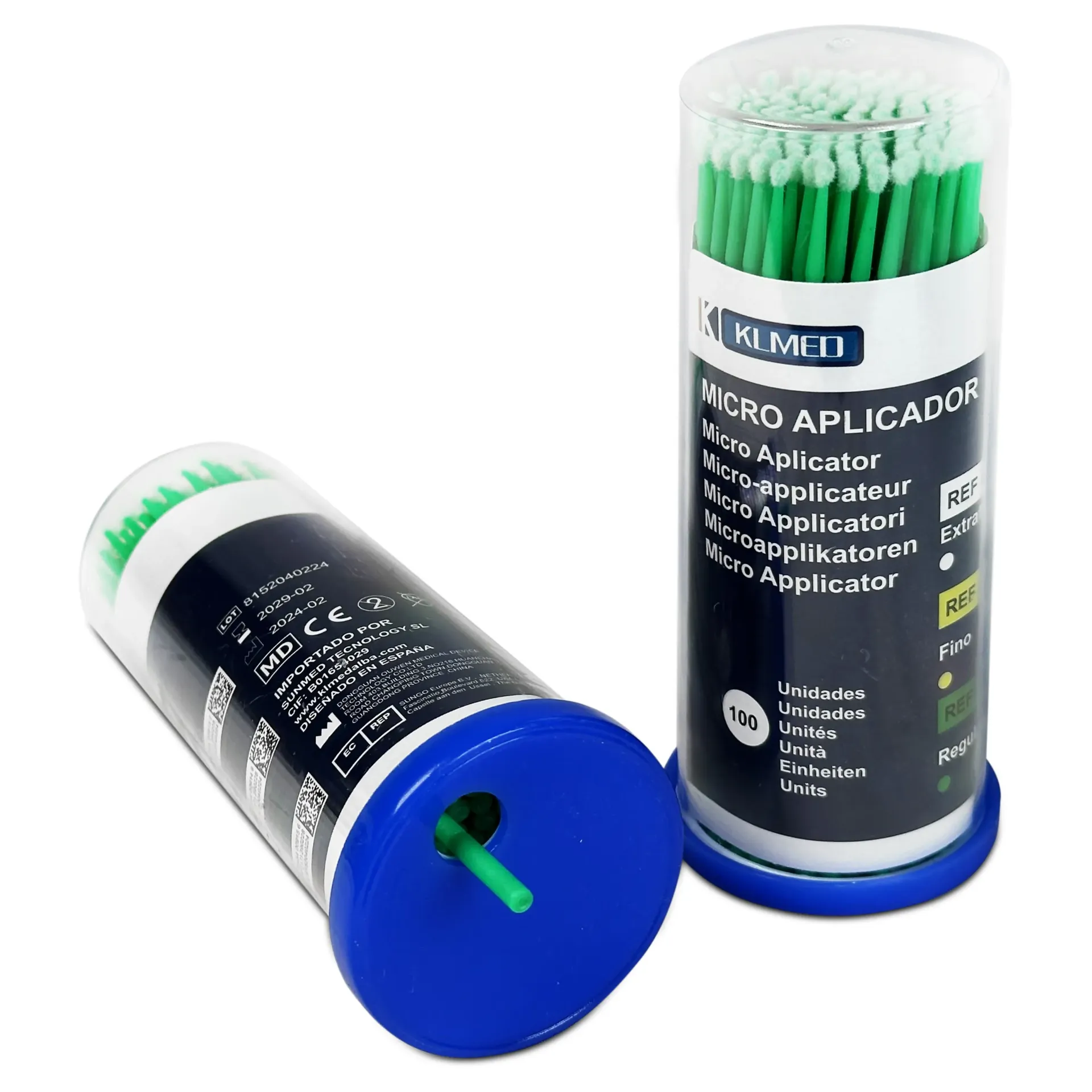 [040941] APLICADORES ADHESIVO REGULAR VERDE 100u KLMED