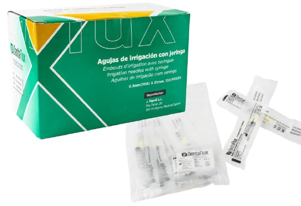 AGUJAS IRRIGAR 0,4X32 (27G) + JERINGA 100u DENTAFLUX