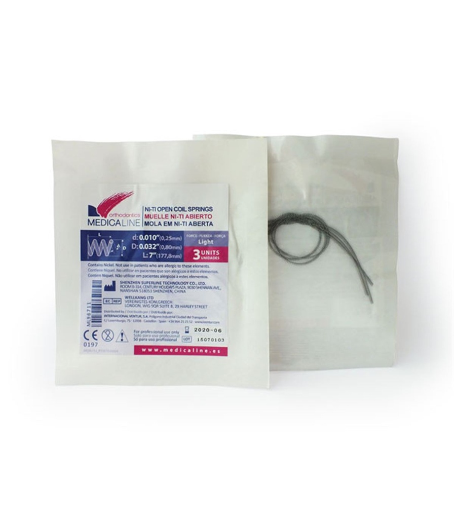 [ML96711] COIL NITI ABIERTO 010 X 032 LIGHT 3un. MEDICALI