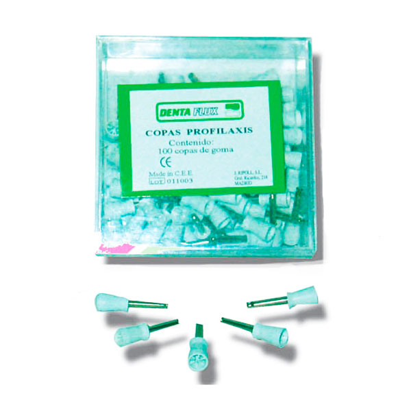[144004] COPAS DE GOMA PROFILAXIS 100 UDS. DENTAFLUX
