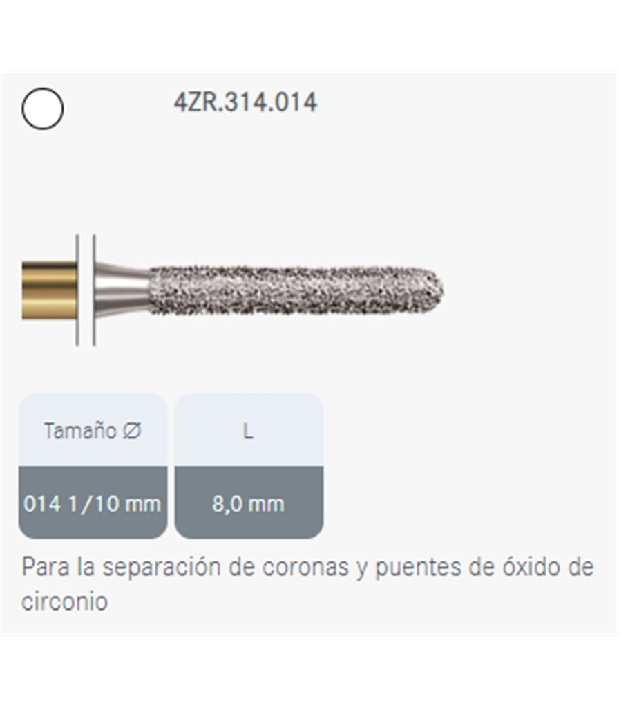 FRESA DIAM. ZIRCONIO 4ZR/314/014 KOMET