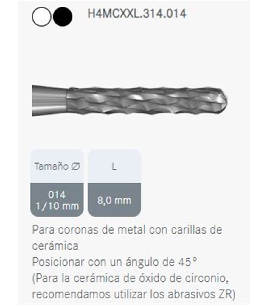 [094889] FRESA TUNG. H4MCXXL/314/014 UNIDAD KOMET