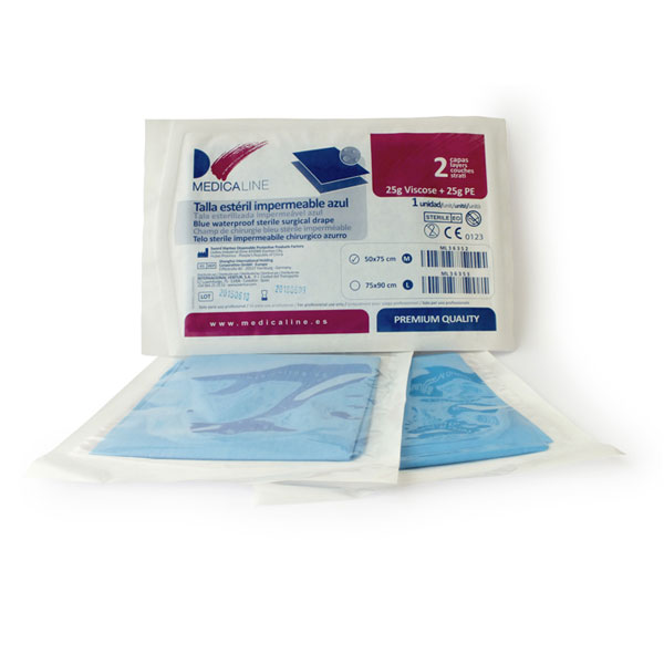 TALLAS ESTERILES AZUL M (50X75CM) (100UDS) - MEDICALINE
