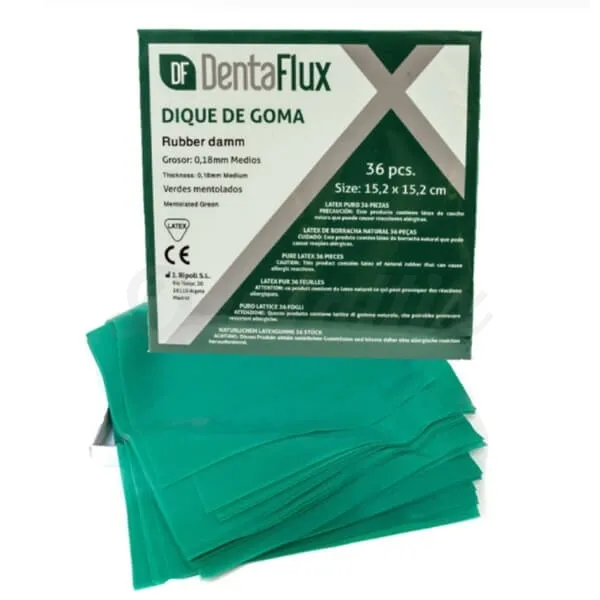 [080488] DIQUE GOMA VERDE MENTOL. 36U DENTAFLUX