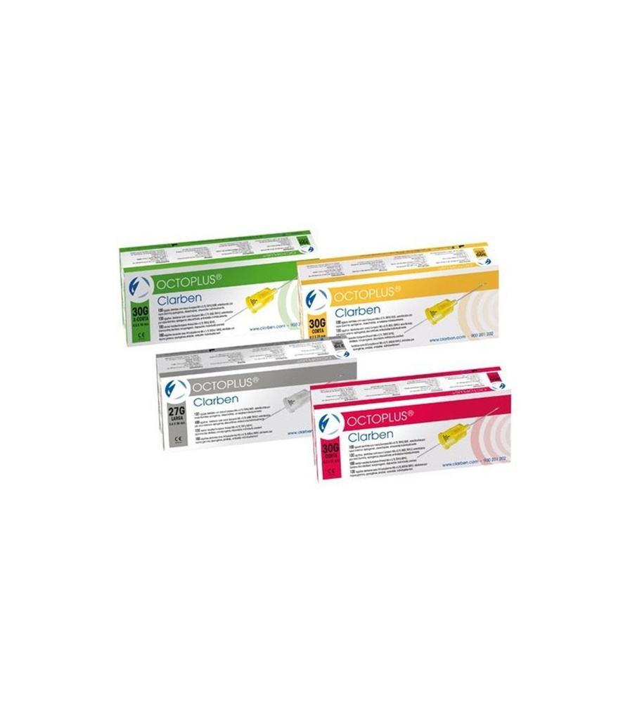 [016007] AGUJAS OCTOPLUS (100 UD) - CLARBEN (30G CORTAS (0,3X21MM.))
