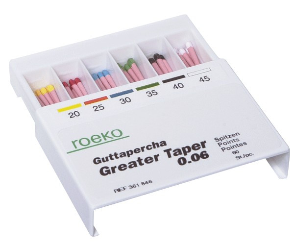 [081173] PUNTAS GUTAPERCHA TAPER 4% - ROEKO (Gutapercha Surtido Nº 20-45)