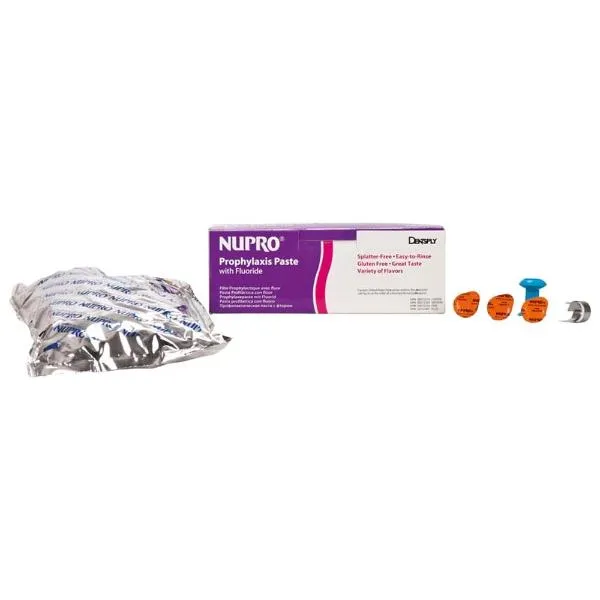 [148016] NUPRO COPAS MONODOSIS (200UD.) - DENTSPLY (NARANJA GRANO MEDIO SIN FLÚOR)