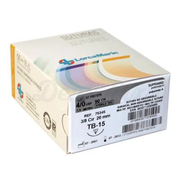 SUTURA SUPRAMID NEGRO (12UD) - LORCA MARIN